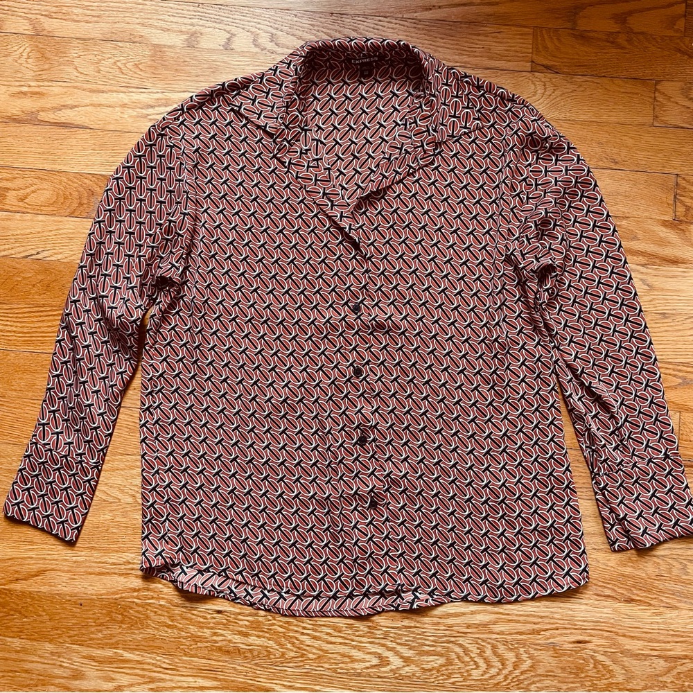 Express scarf print shirt, XXS